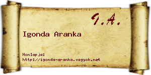 Igonda Aranka névjegykártya