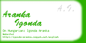 aranka igonda business card